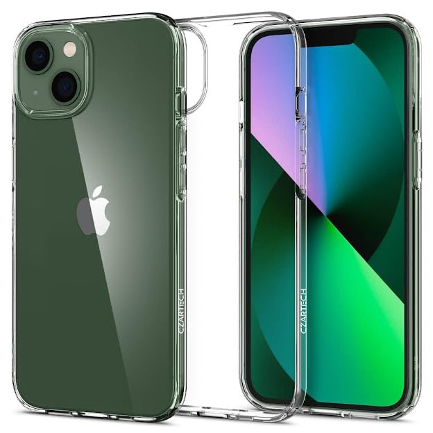 Back Cover for iPhone 13 Case (Scratch Proof | TPU + Tough Polycarbonate Back I 6 ft Drop Protection Tested I Black - Transparent I No Yellowing)