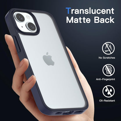 Back Cover for iPhone 13 Case (Scratch Proof | TPU + Tough Polycarbonate Back I 6 ft Drop Protection Tested I Black - Transparent I No Yellowing)