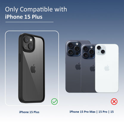 Back Cover for iPhone 13 Case (Scratch Proof | TPU + Tough Polycarbonate Back I 6 ft Drop Protection Tested I Black - Transparent I No Yellowing)