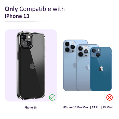 Back Cover for iPhone 13 Case (Scratch Proof | TPU + Tough Polycarbonate Back I 6 ft Drop Protection Tested I Black - Transparent I No Yellowing)