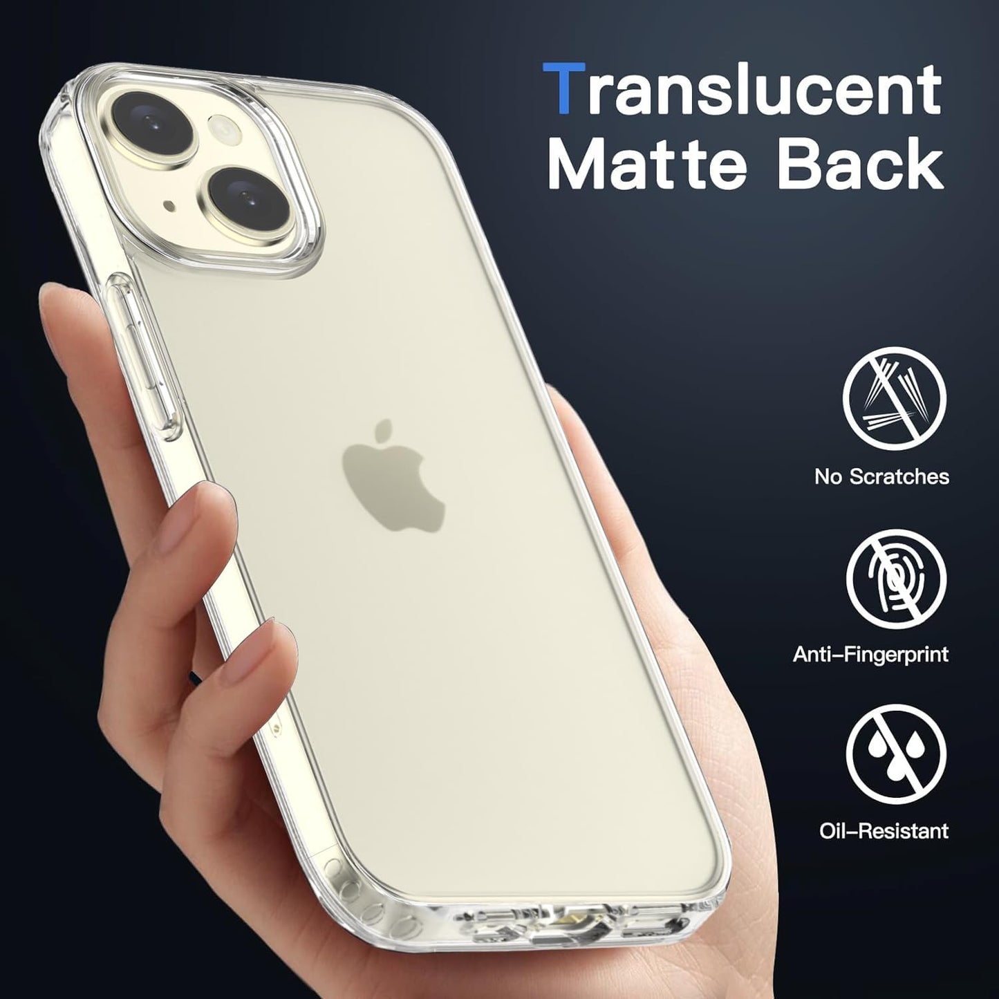 Back Cover for iPhone 13 Case (Scratch Proof | TPU + Tough Polycarbonate Back I 6 ft Drop Protection Tested I Black - Transparent I No Yellowing)