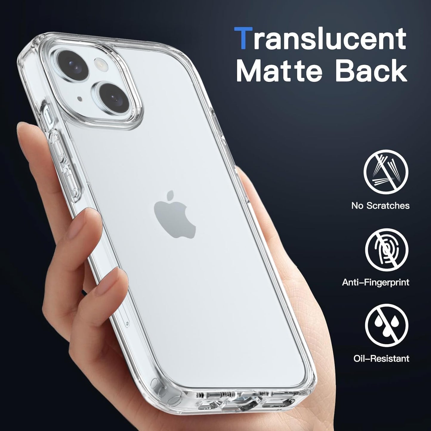 Back Cover for iPhone 13 Case (Scratch Proof | TPU + Tough Polycarbonate Back I 6 ft Drop Protection Tested I Black - Transparent I No Yellowing)