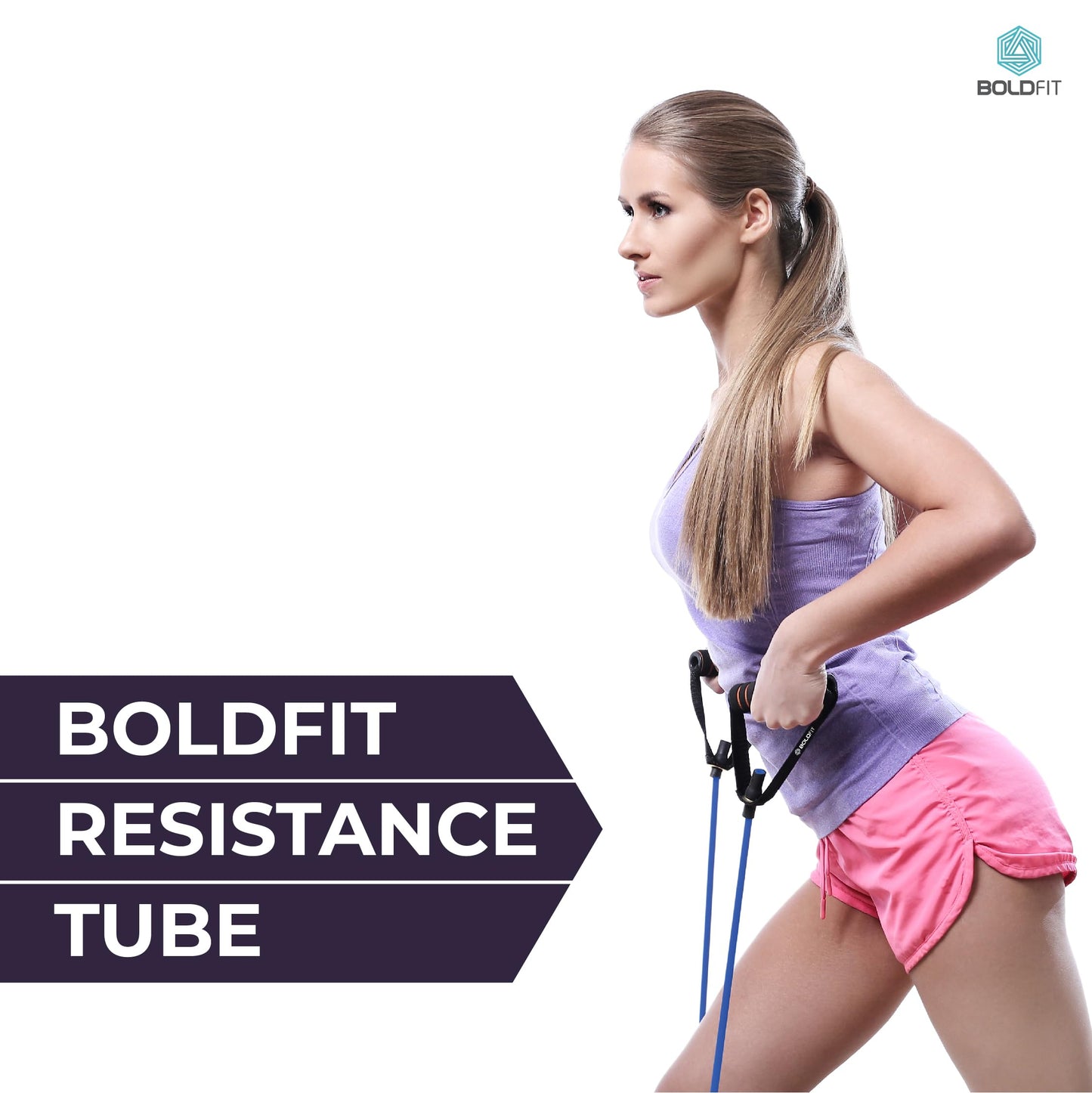 Boldfit Resistance Tube with Foam Handles, Door Anchor for Exercise & Stretching, Suitable in Home & Gym Workout for Men & Women-15kg-Black