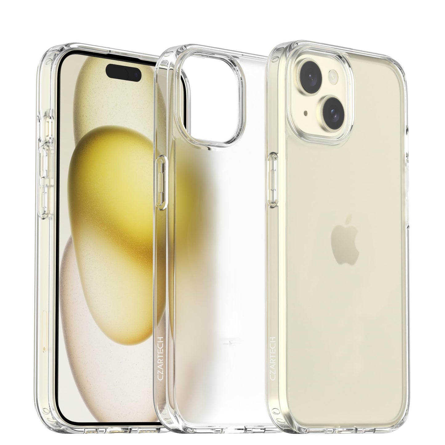 Back Cover for iPhone 13 Case (Scratch Proof | TPU + Tough Polycarbonate Back I 6 ft Drop Protection Tested I Black - Transparent I No Yellowing)