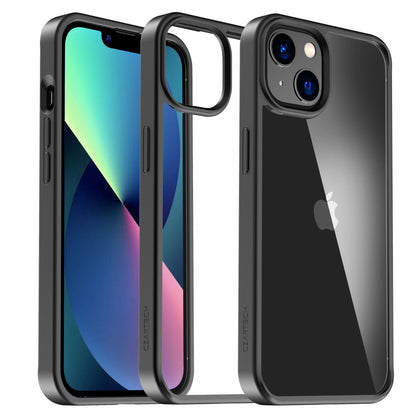 Back Cover for iPhone 13 Case (Scratch Proof | TPU + Tough Polycarbonate Back I 6 ft Drop Protection Tested I Black - Transparent I No Yellowing)