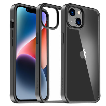 Back Cover for iPhone 13 Case (Scratch Proof | TPU + Tough Polycarbonate Back I 6 ft Drop Protection Tested I Black - Transparent I No Yellowing)