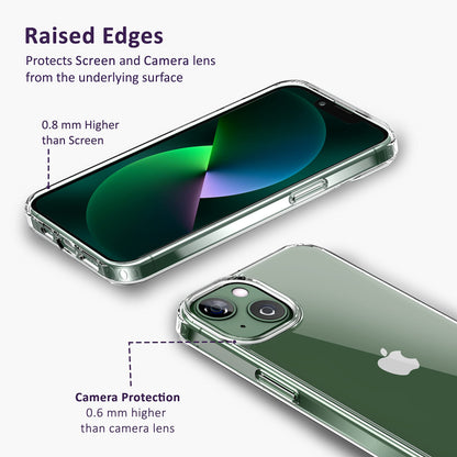 Back Cover for iPhone 13 Case (Scratch Proof | TPU + Tough Polycarbonate Back I 6 ft Drop Protection Tested I Black - Transparent I No Yellowing)