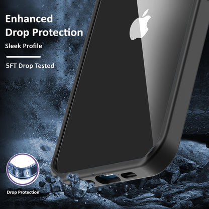 Back Cover for iPhone 13 Case (Scratch Proof | TPU + Tough Polycarbonate Back I 6 ft Drop Protection Tested I Black - Transparent I No Yellowing)