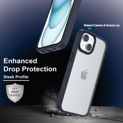 Back Cover for iPhone 13 Case (Scratch Proof | TPU + Tough Polycarbonate Back I 6 ft Drop Protection Tested I Black - Transparent I No Yellowing)