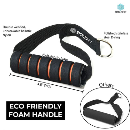 Boldfit Resistance Tube with Foam Handles, Door Anchor for Exercise & Stretching, Suitable in Home & Gym Workout for Men & Women-15kg-Black