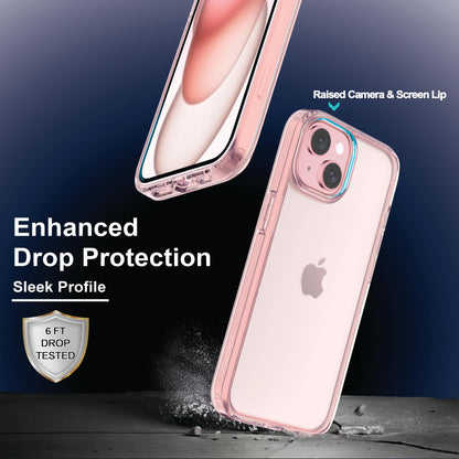 Back Cover for iPhone 13 Case (Scratch Proof | TPU + Tough Polycarbonate Back I 6 ft Drop Protection Tested I Black - Transparent I No Yellowing)